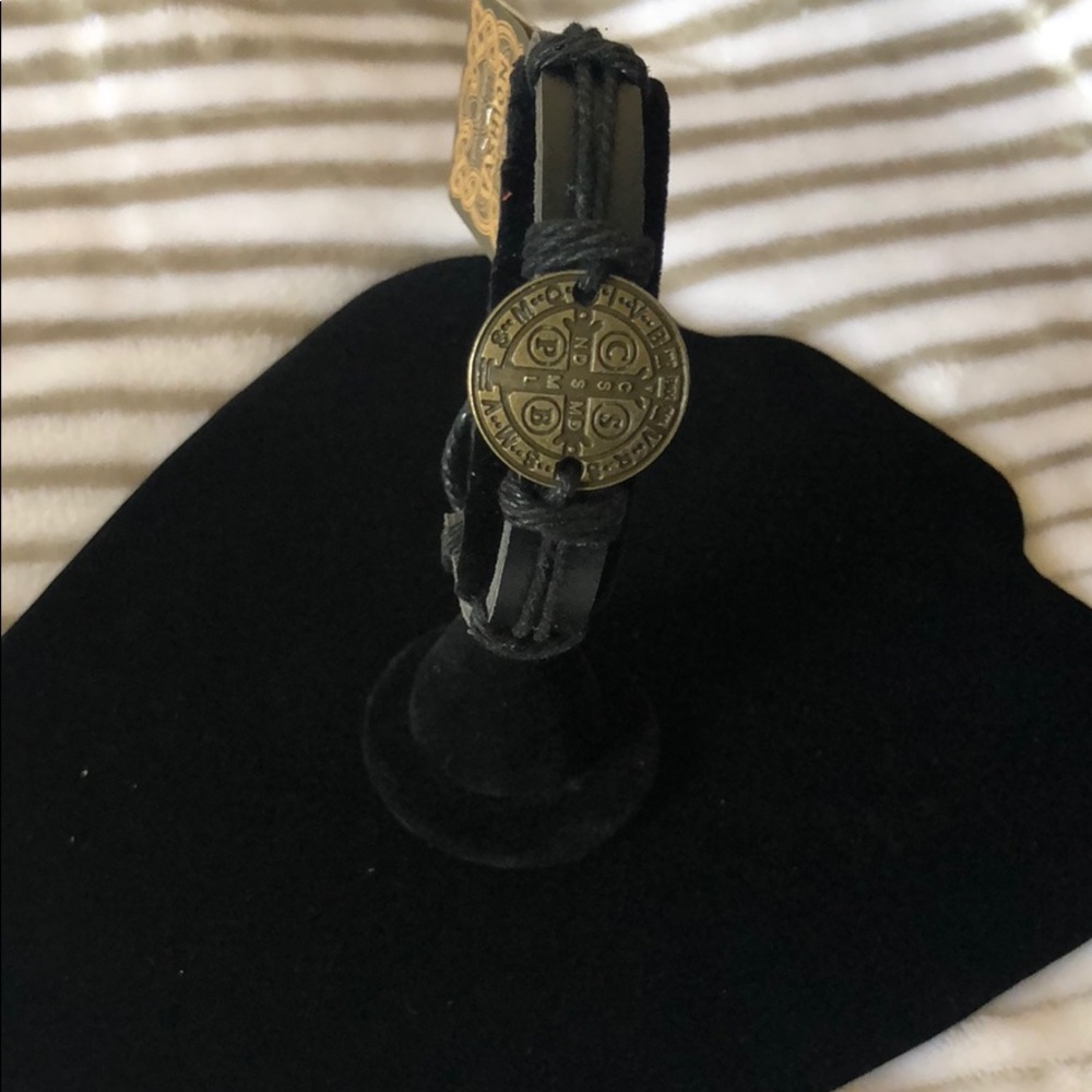 Adjustable St. Benedict Mens Bracelet